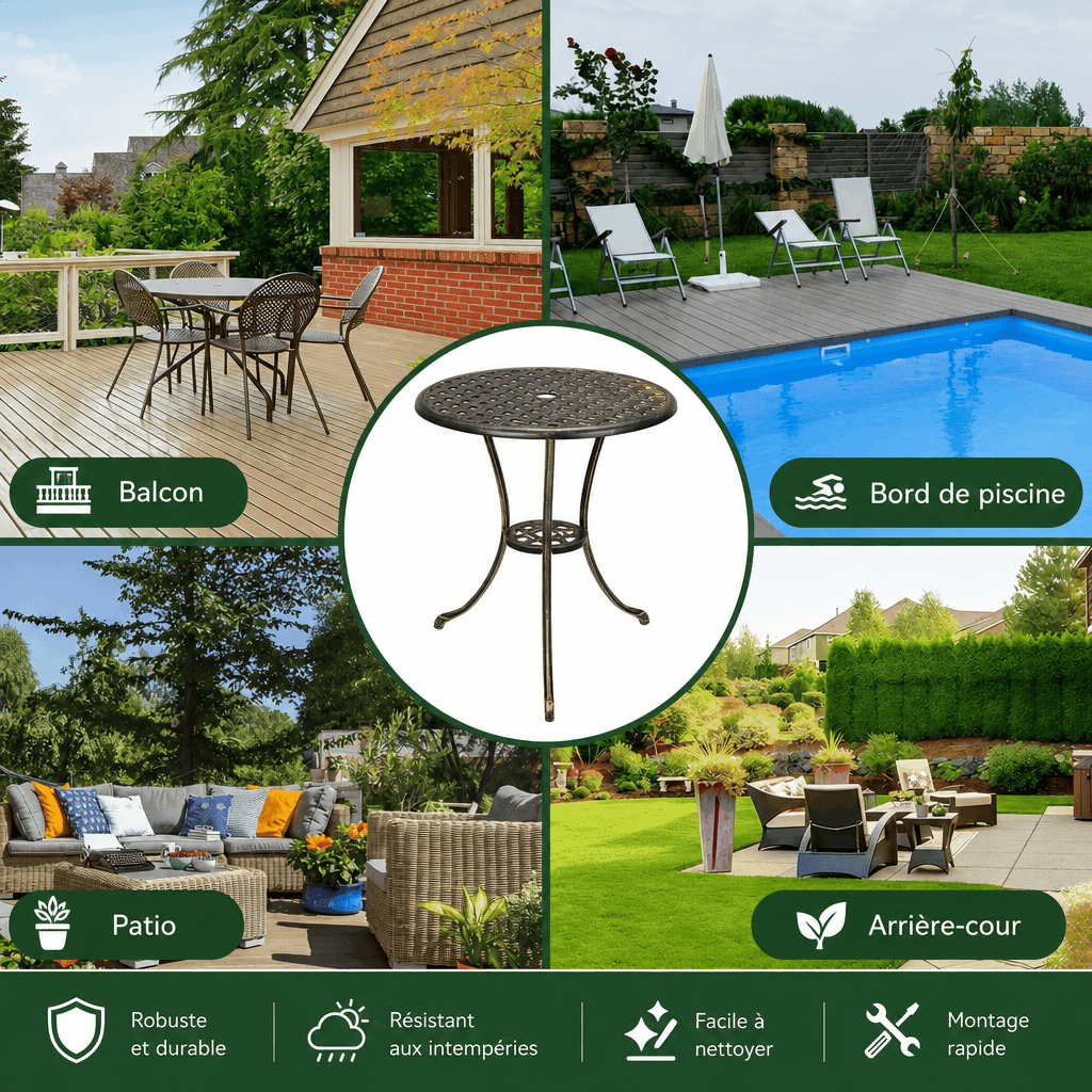 Table de jardin ronde aluminium Jardin d'Orée 