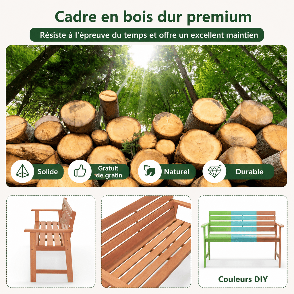 Bancs de jardin en bois Jardin d'Orée 