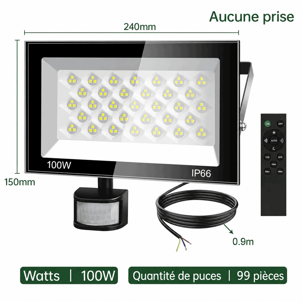 Projecteur led extérieur avec détecteur Jardin d'Orée 