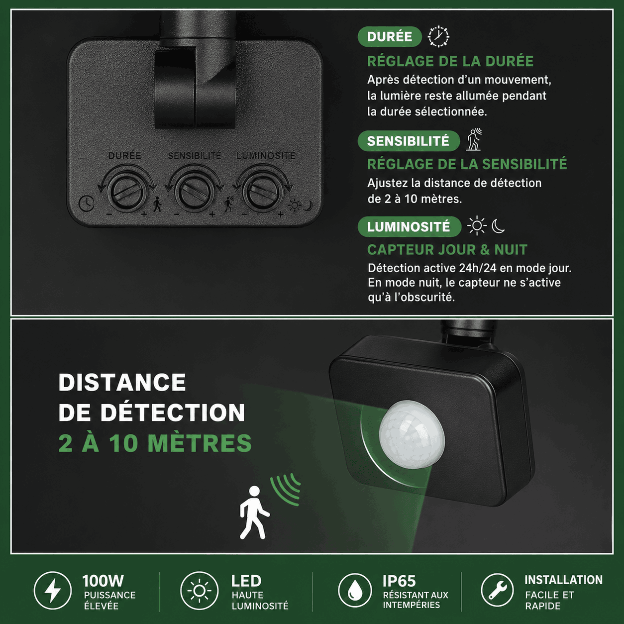 Projecteur Led Extérieur 100W Jardin d'Orée