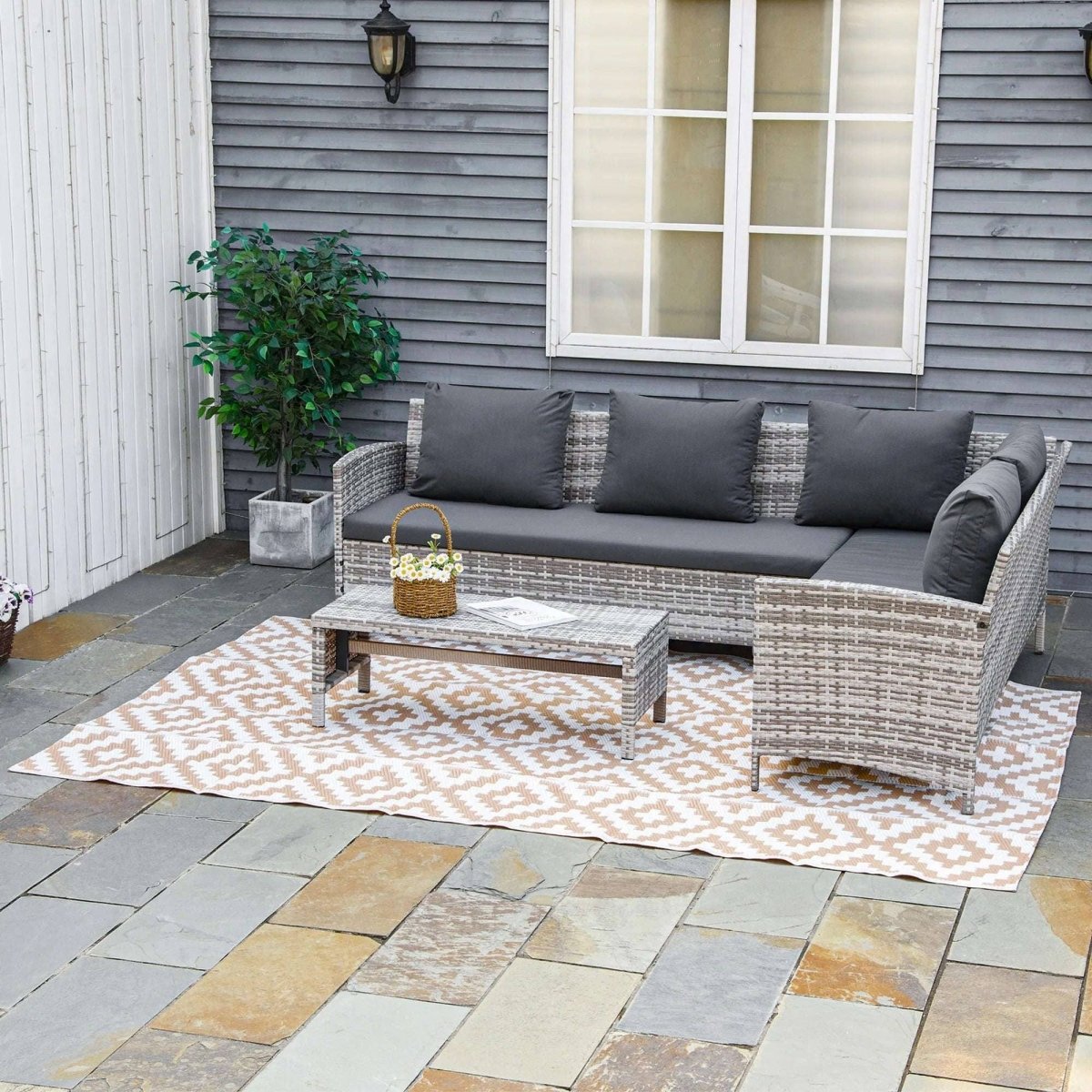 Rectangulaire tapis d'extérieur Jardin d'Orée 