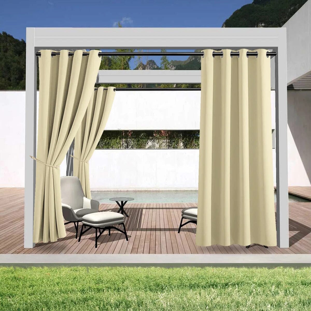 Rideau exterieur pour pergola Jardin d'Orée 