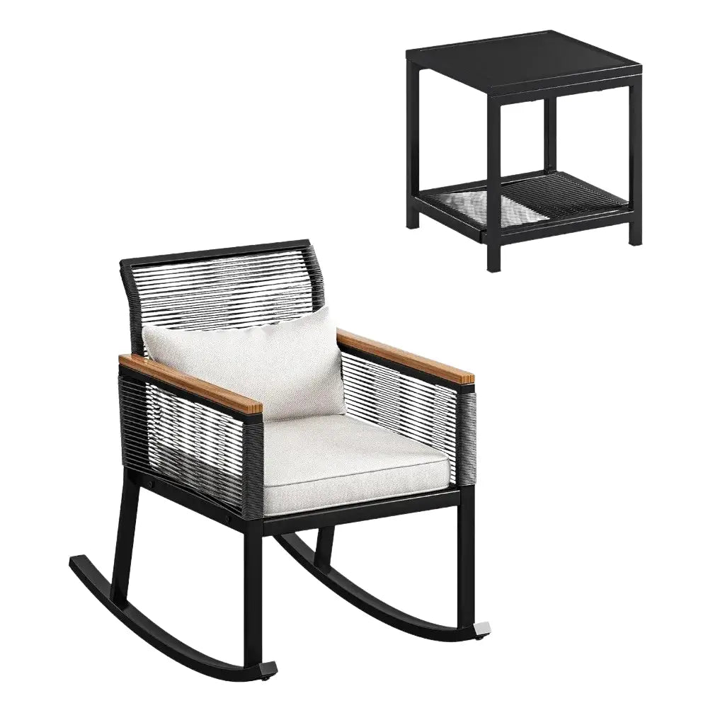 Salon de jardin 2 fauteuils 1 table