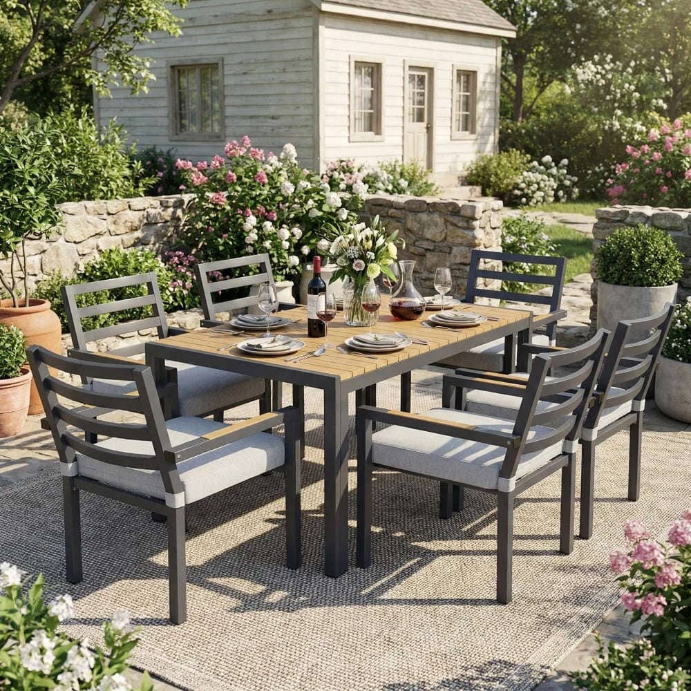 Salon de jardin ensemble table et chaises Jardin d'Orée 