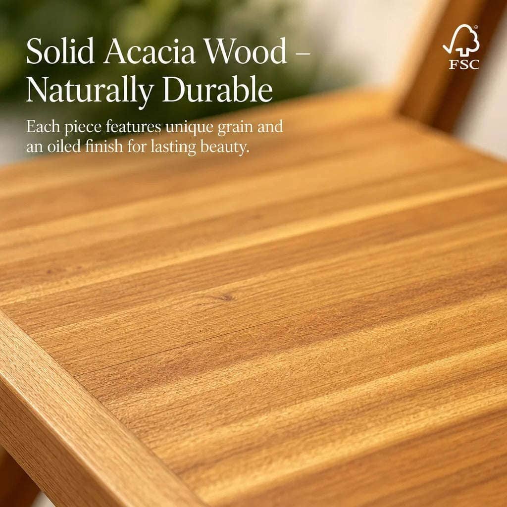 Set de jardin 1 table 4 chaises acacia Jardin d'Orée 