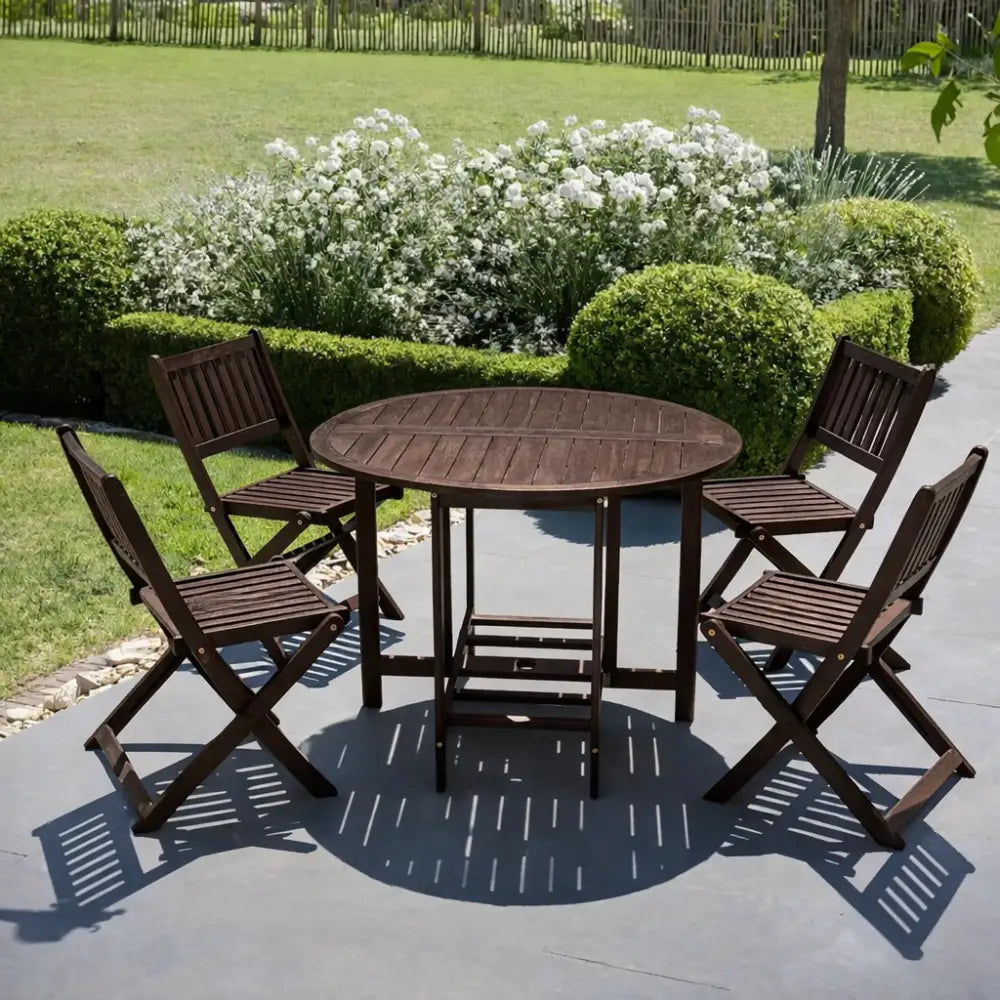 Set de jardin 1 table 4 chaises acacia