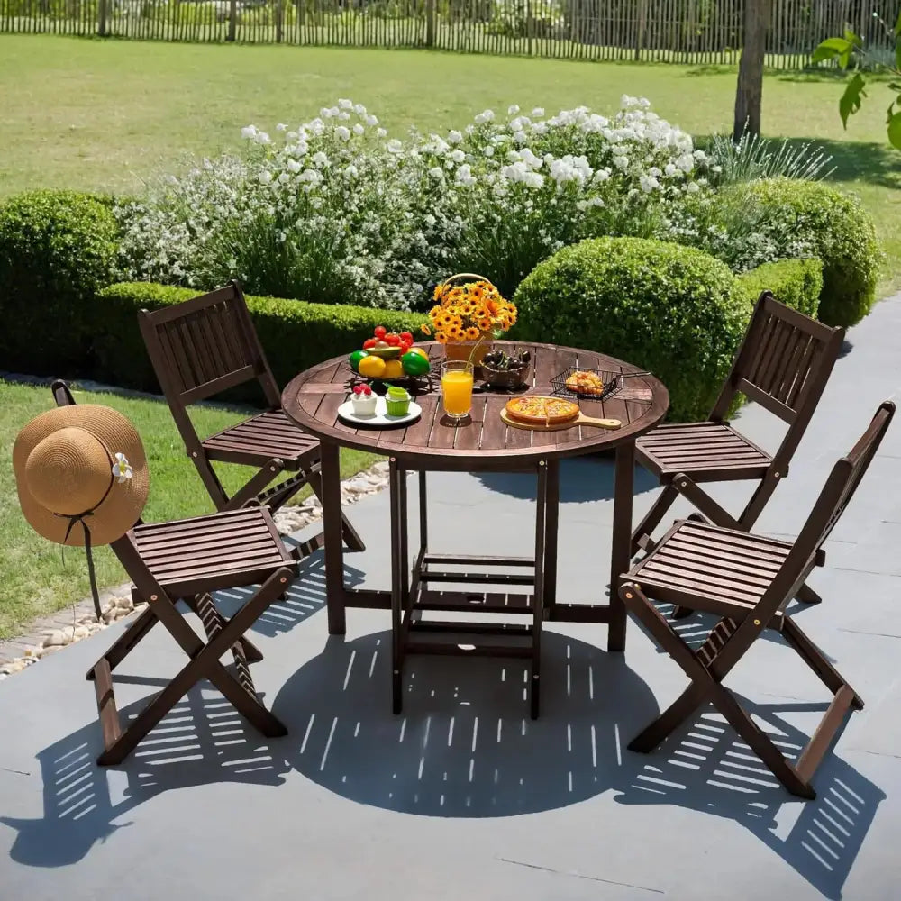 Set de jardin 1 table 4 chaises acacia