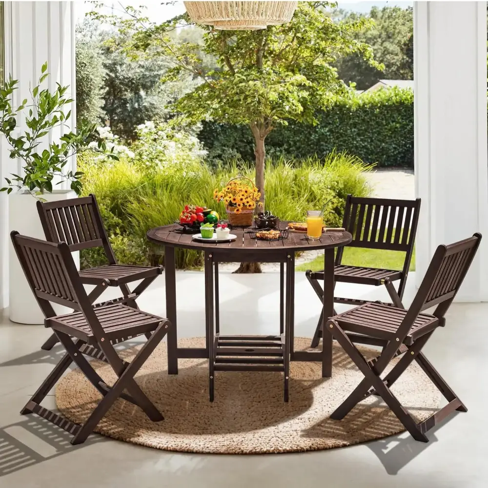Set de jardin 1 table 4 chaises acacia