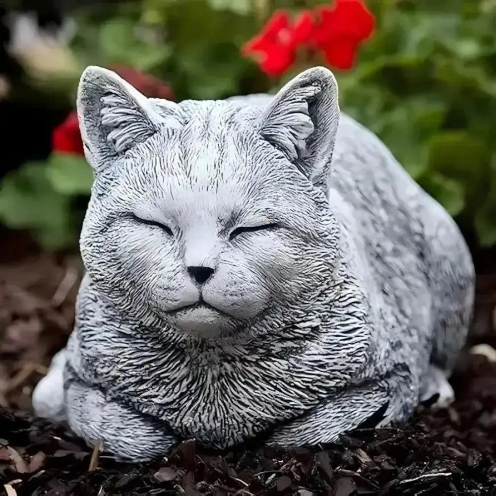 Statue chat de jardin