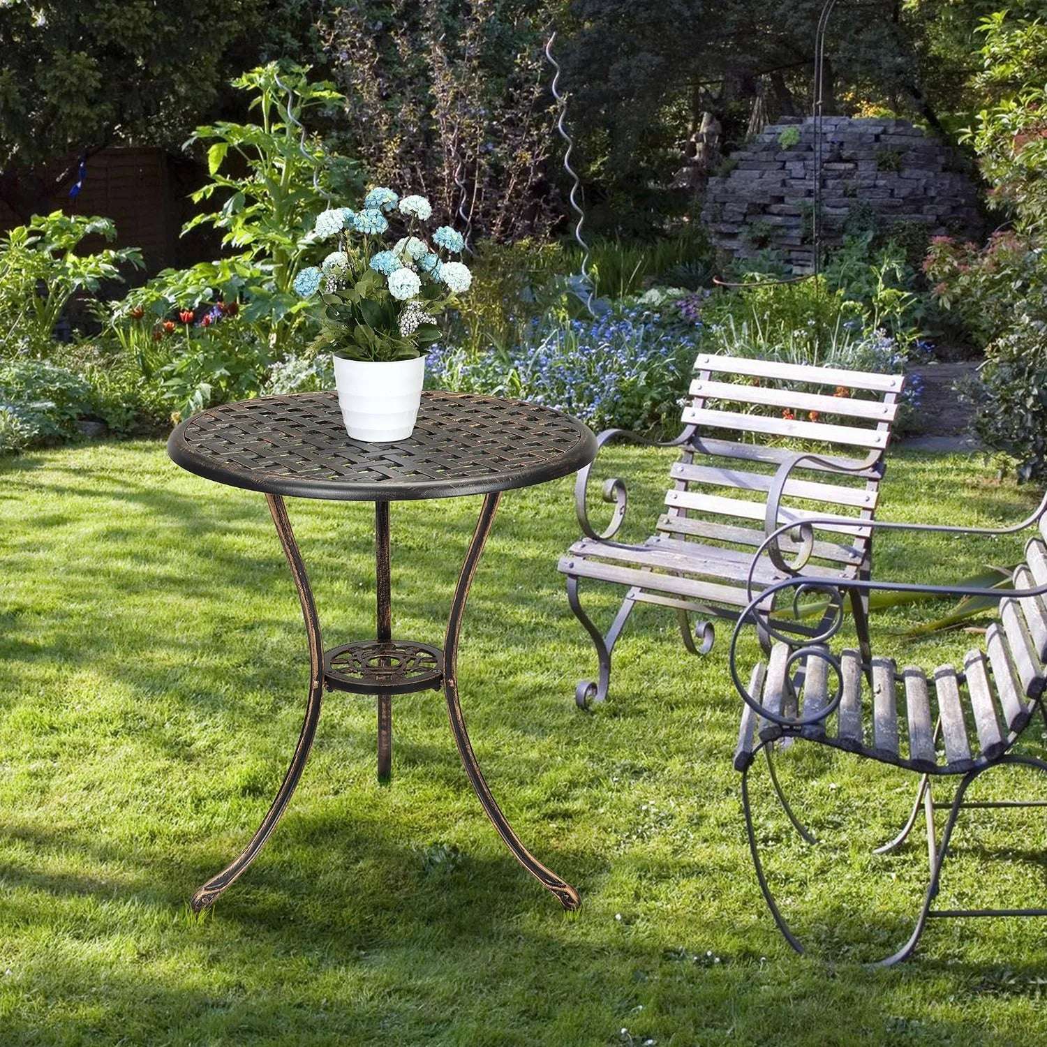 Table de jardin ronde aluminium Jardin d'Orée