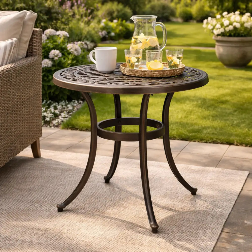 Table ronde de jardin aluminium