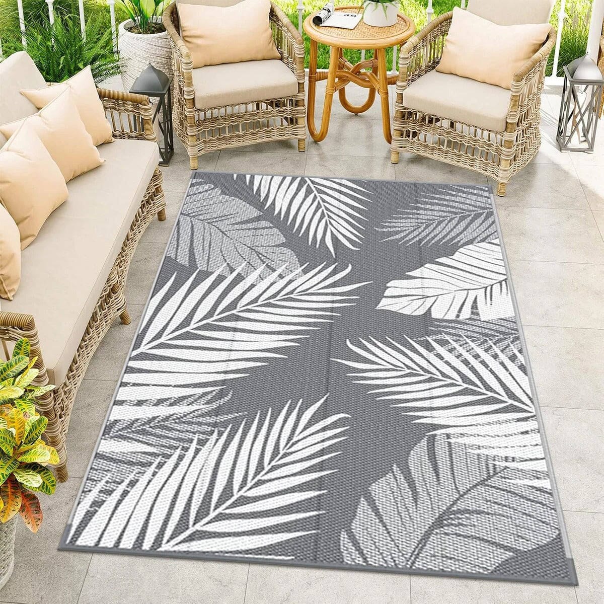 Tapis d'extérieur resistant a la pluie Jardin d'Orée 
