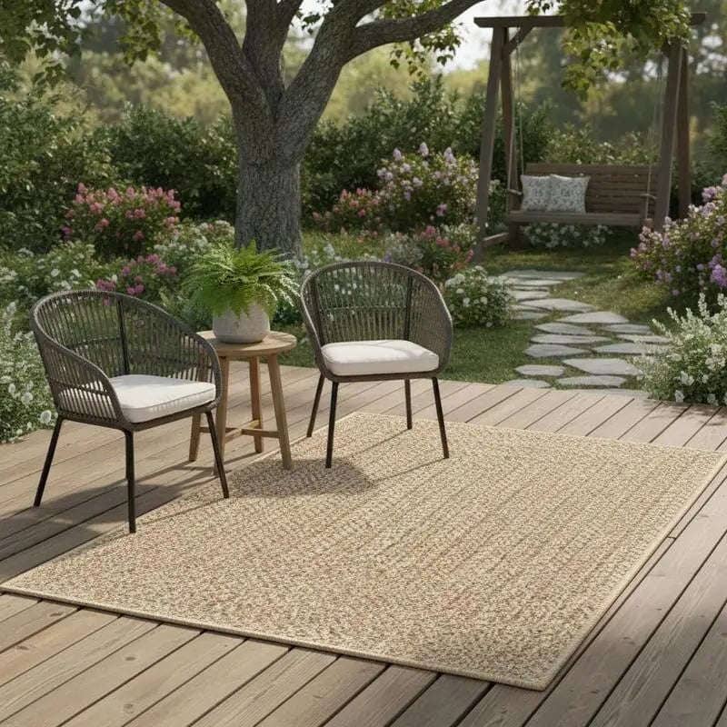 Tapis d'extérieur tressé rectangulaire Jardin d'Orée 