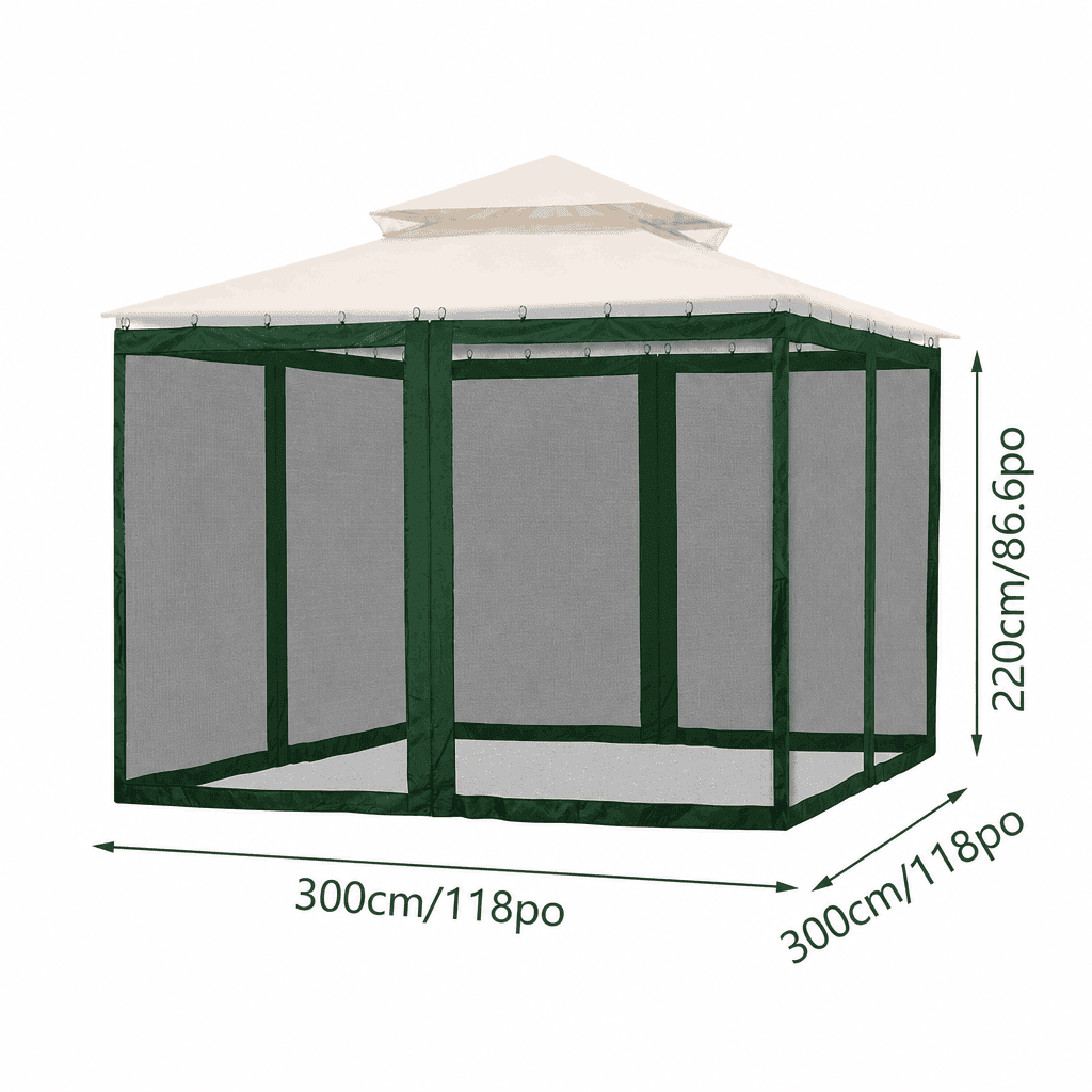 Tonnelle de jardin avec moustiquaire et rideaux Jardin d'Orée 